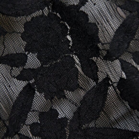 Lost April Lace Pom Pom Sleeveless Sheer Mini Dress Black Women S - Picture 9 of 10